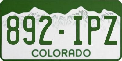 CO license plate 892IPZ