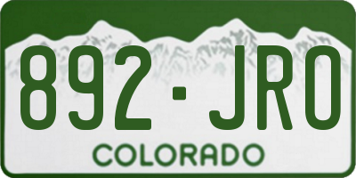 CO license plate 892JRO