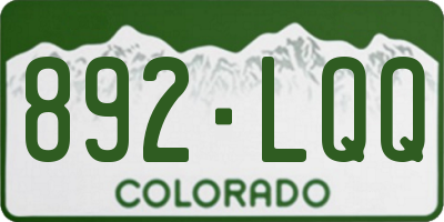 CO license plate 892LQQ
