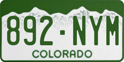 CO license plate 892NYM