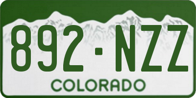 CO license plate 892NZZ