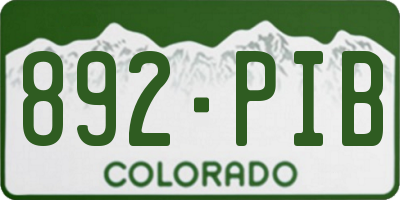CO license plate 892PIB