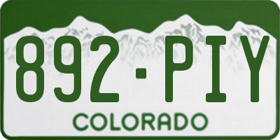 CO license plate 892PIY