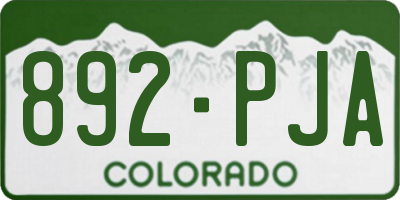 CO license plate 892PJA