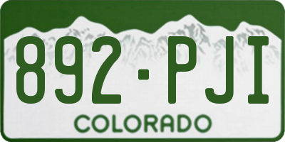 CO license plate 892PJI