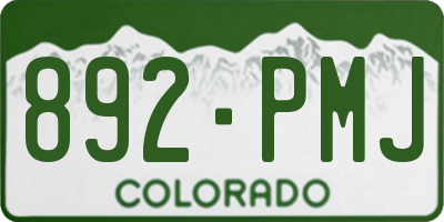 CO license plate 892PMJ