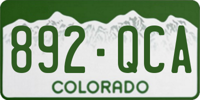 CO license plate 892QCA
