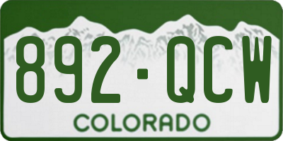CO license plate 892QCW