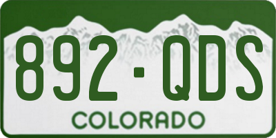 CO license plate 892QDS