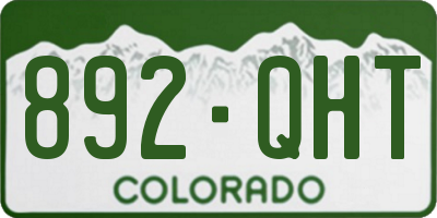 CO license plate 892QHT
