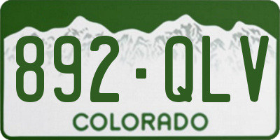 CO license plate 892QLV