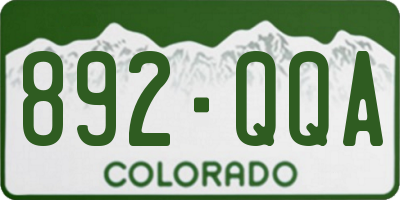 CO license plate 892QQA
