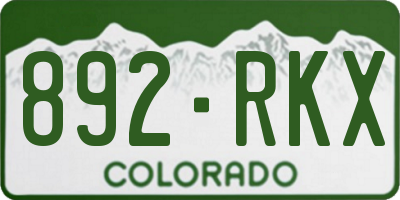 CO license plate 892RKX