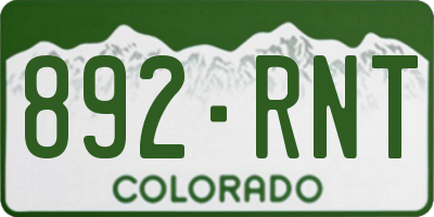 CO license plate 892RNT