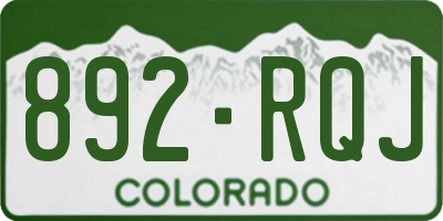 CO license plate 892RQJ