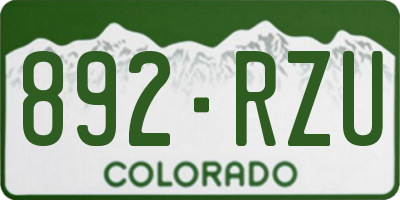 CO license plate 892RZU