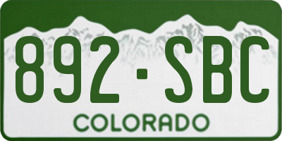 CO license plate 892SBC
