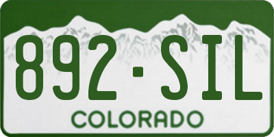 CO license plate 892SIL