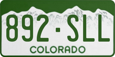 CO license plate 892SLL