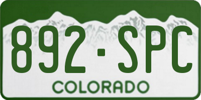 CO license plate 892SPC