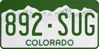CO license plate 892SUG