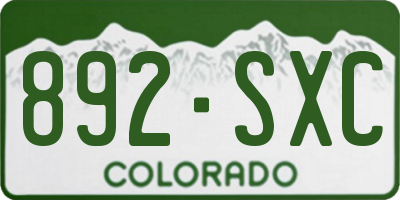 CO license plate 892SXC