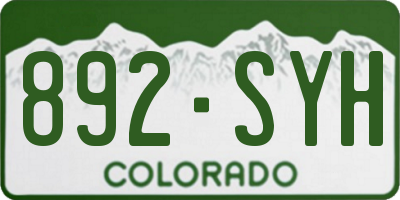 CO license plate 892SYH
