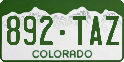 CO license plate 892TAZ