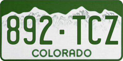 CO license plate 892TCZ