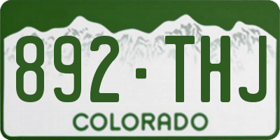 CO license plate 892THJ