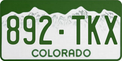 CO license plate 892TKX