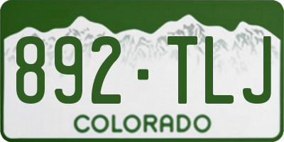 CO license plate 892TLJ