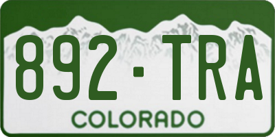 CO license plate 892TRA