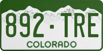 CO license plate 892TRE