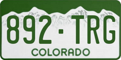 CO license plate 892TRG