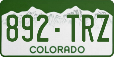 CO license plate 892TRZ