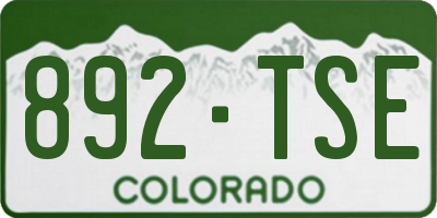 CO license plate 892TSE