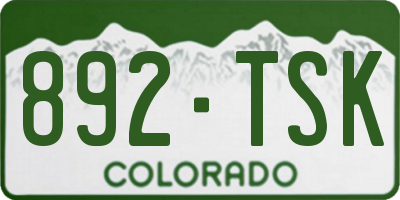 CO license plate 892TSK