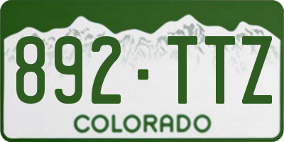 CO license plate 892TTZ