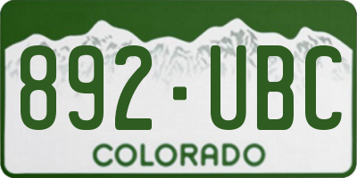 CO license plate 892UBC