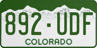 CO license plate 892UDF