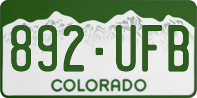 CO license plate 892UFB