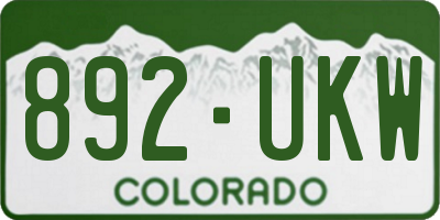 CO license plate 892UKW