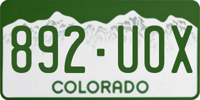 CO license plate 892UOX