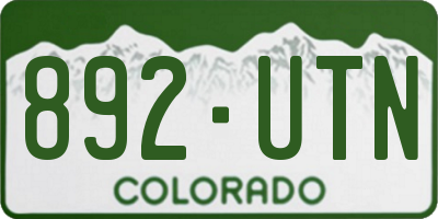 CO license plate 892UTN