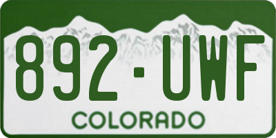 CO license plate 892UWF