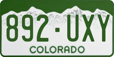 CO license plate 892UXY