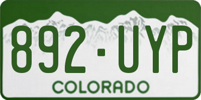 CO license plate 892UYP