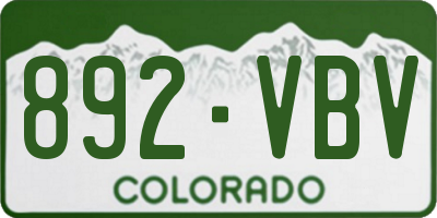 CO license plate 892VBV