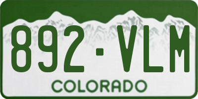 CO license plate 892VLM